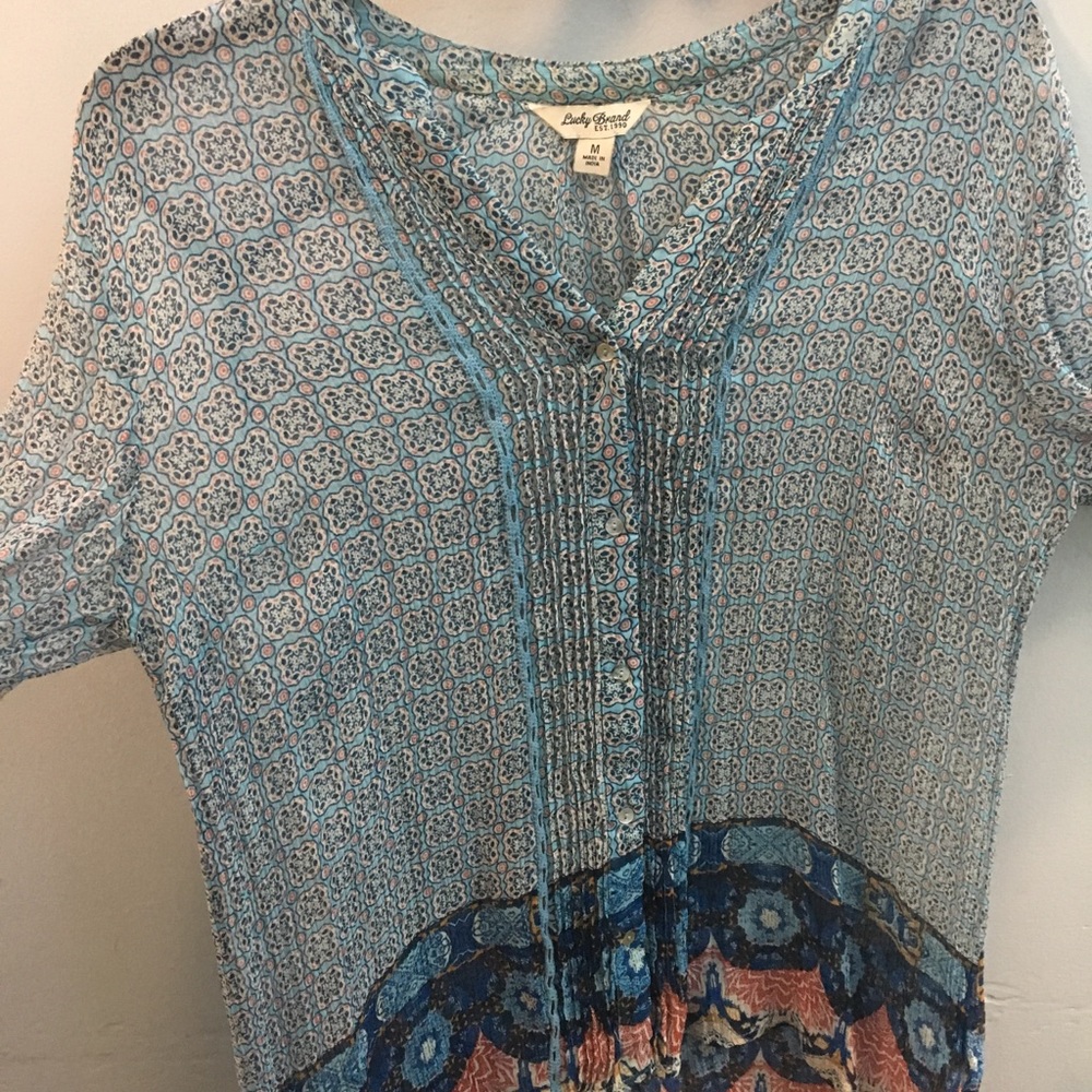 🍀Lucky Brand 🍀 LS Peasant Top